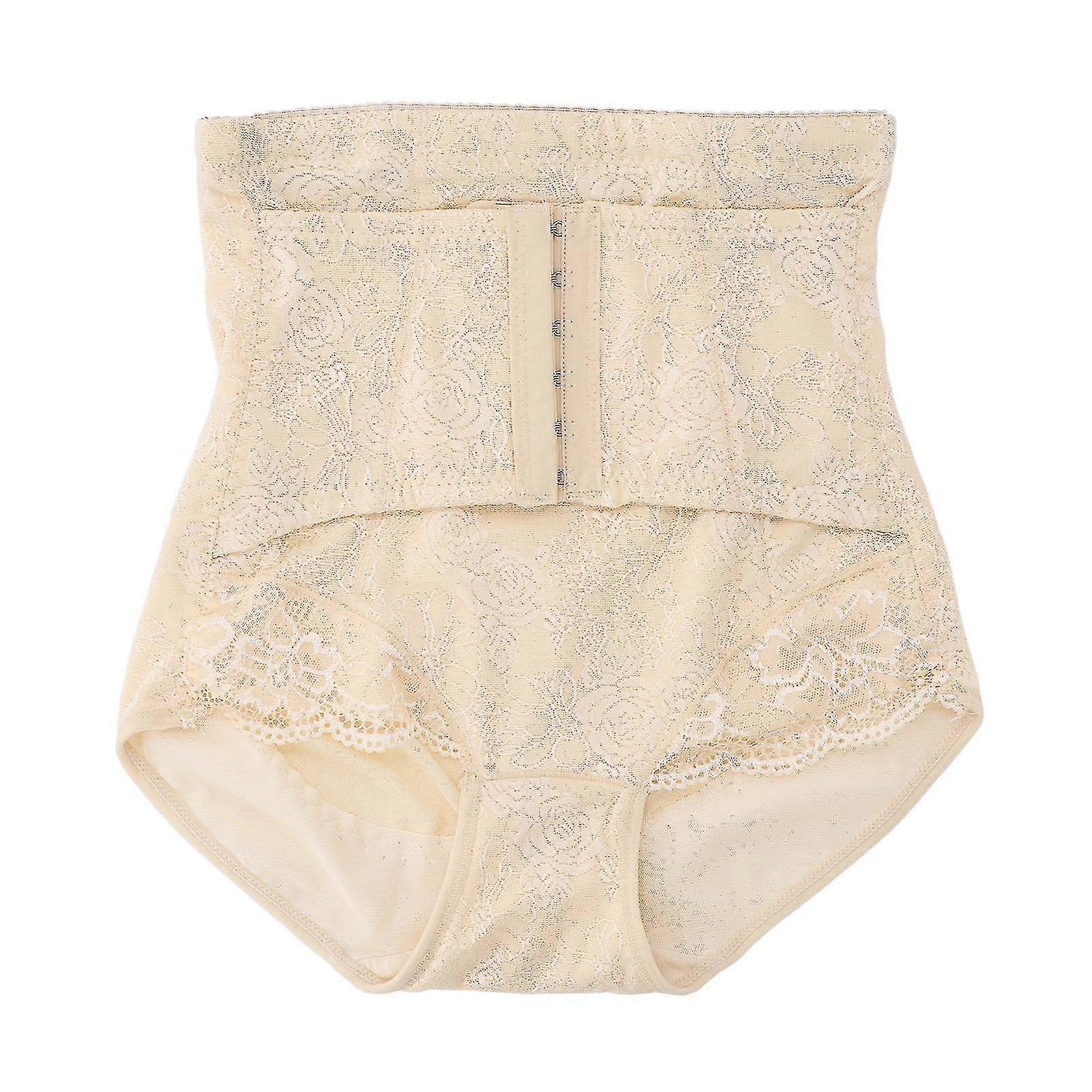 Women's Postpartum Underwear Maternity Skin Color C Section Panty with Middle Waist 2 Layers Breathable Design and Hook & Eye Closure