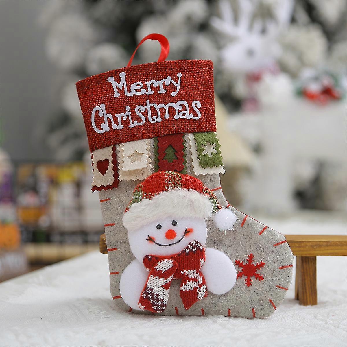 Mini Burlap Christmas Stocking Hanger for Holiday Gift Giving