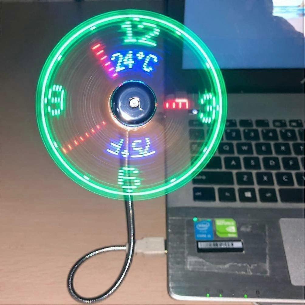 New USB Clock Fan with Real Time Clock and Temperature Display Function