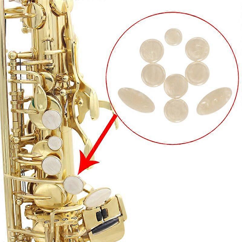 9pcs White Mother of Pearl Shell Key Button Inlays for Tenor Alto Soprano Sax Saxophone For Saxophone Parts Accessories