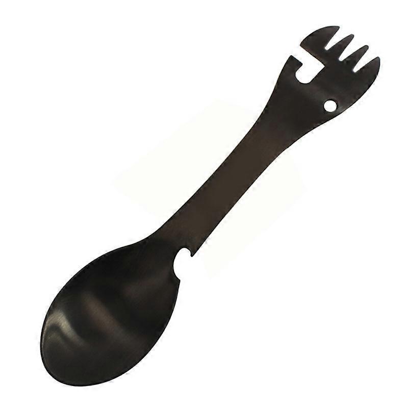 Multifunctional 5 in 1 Spoon Camping Fork Spoon Can Opener Outdoor Tableware