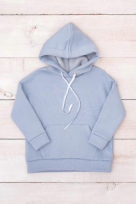 Felpa con cappuccio (ragazze) - Tinta unita, foderata in pile, casual e calda, inverno, HC 6394-025-5