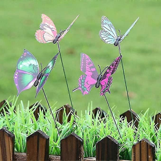 15pcs العموم فراشة اصطناعية، حديقة ساحة النبات العشب الديكور عشوائي اللون والنمط
