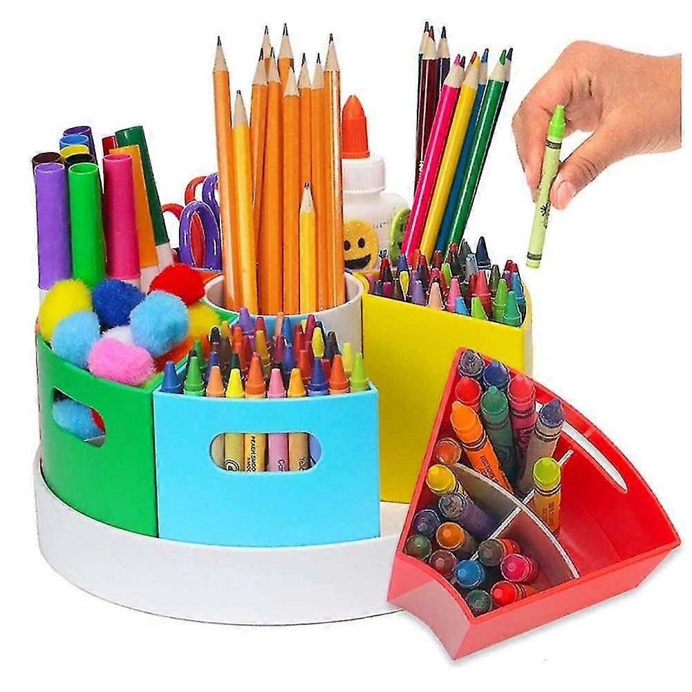 Crayon Organizer Rotating Kids Desk Organizer