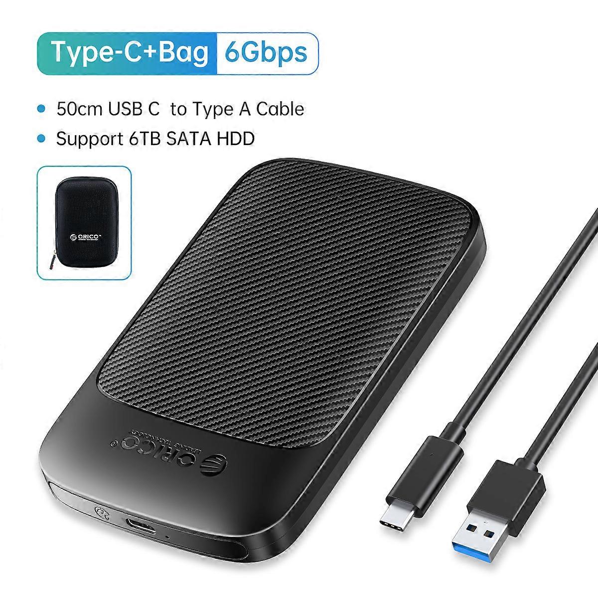 ORICO USB3.1 6Gbps HDD Enclosure SATA to Type-C HDD SSD Hard Drive Enclosure Support UASP for 7~9.5mm 2.5 Inch SSD/HDD
