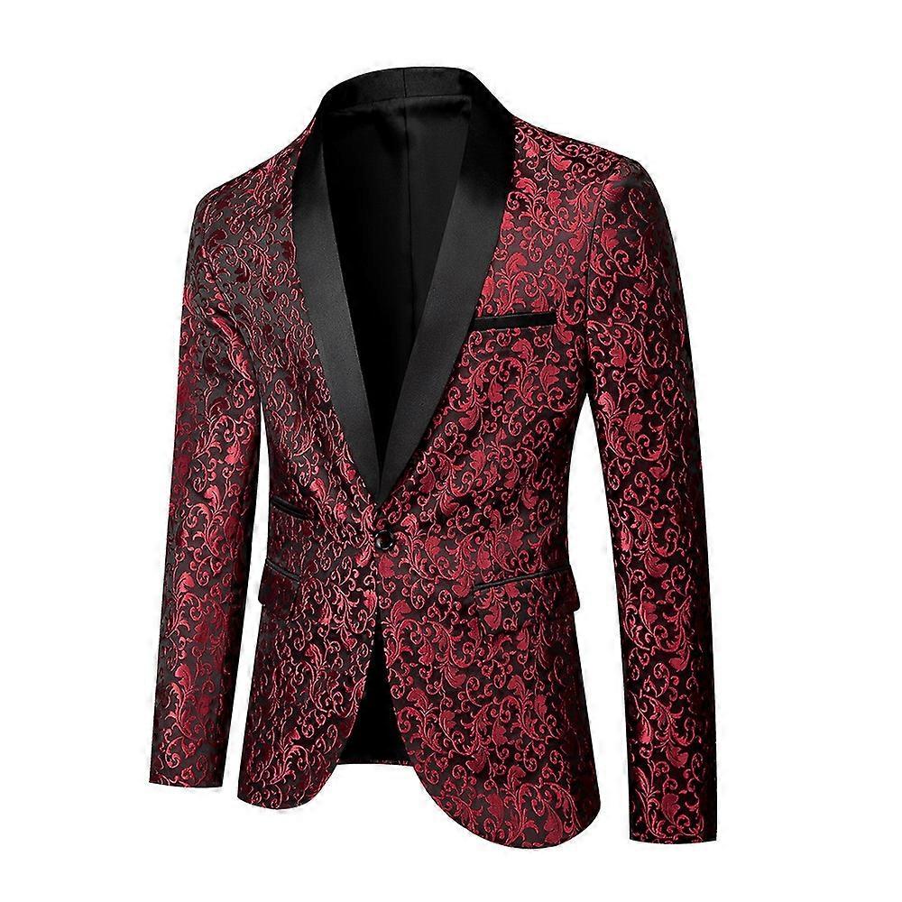 Men's dark one button suit leisure suit two pieces