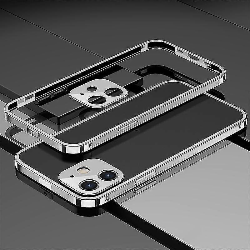 For Iphone 12 Mini Electroplated Glossy Stainless Steel Phone Case (silver)