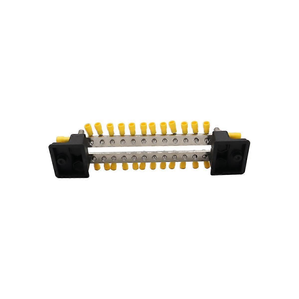 Double Row 12-way Bus Line 150 A High Current Double Row Busbar With Transparent Cover Black