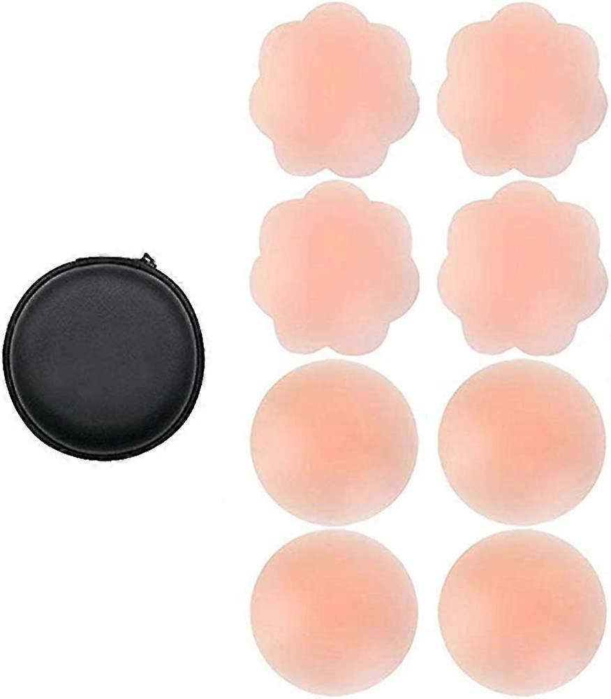 Housses de mamelon à 4 paires, housse de mamelon en silicone invisible auto-adhésive réutilisable