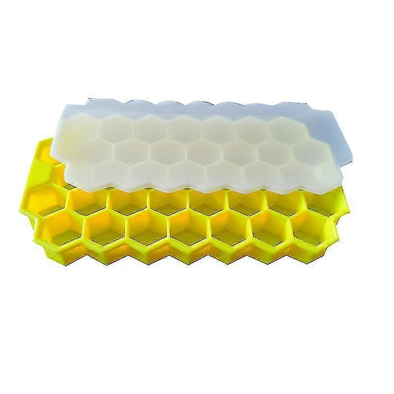 Beehive Shape Ices Cubes Tray 37 Cubes Silicone Ices Mold Maker With Lid New
