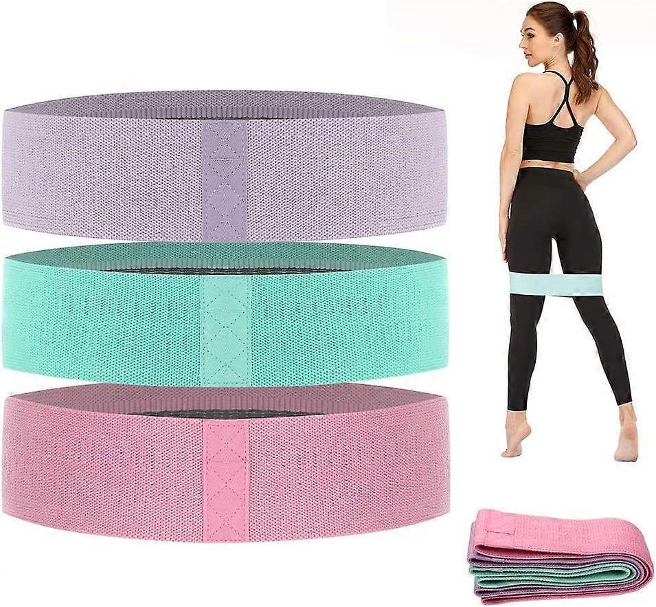Resistance Bands 3 Sets, Premium Exercise Bands with Non-Slip Design for Hips & Glutes, 3 Resistance Level Workout Booty Bands