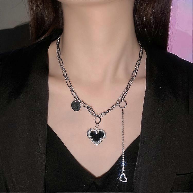 Love Double Heart Titanium Steel Necklace
