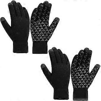 2 Paar Winterhandschuhe, Touchscreen-Handschuhe, winddicht, spritzwassergeschützt rutschfest