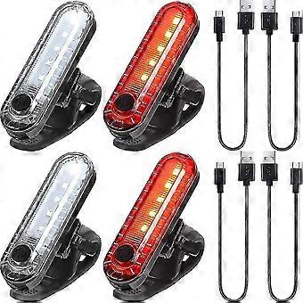 Bike Lights Usb Rechargeable Bike Light 4 Pack Bicycle Light Red And White 4 Light Mode