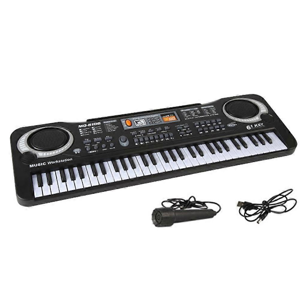 61 para Key Music Teclado Eletrônico Piano Digital Órgão com Microfone