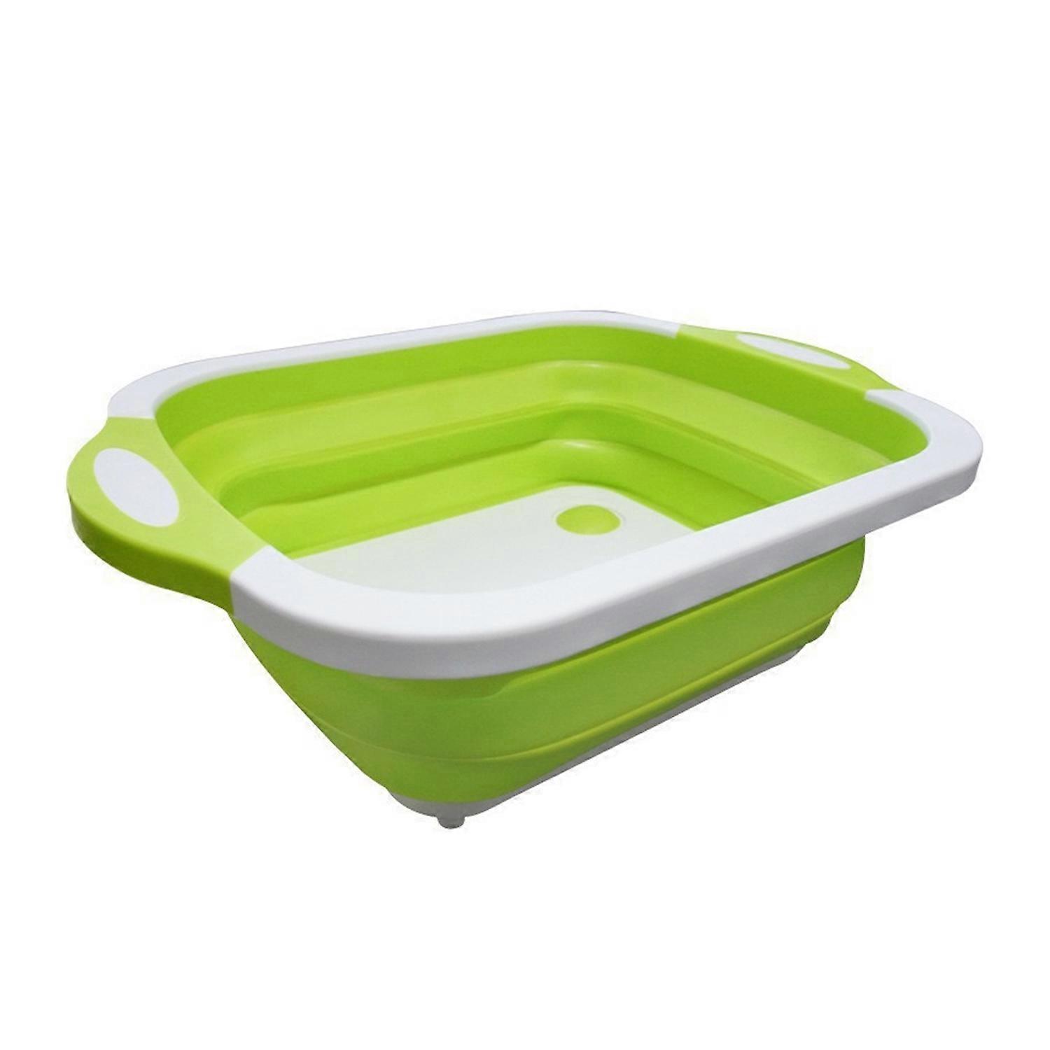 Large Collapsible Cutting Board Grill Caddy Tub 2-in-1 Kitchen Prep Station with Colander Lid