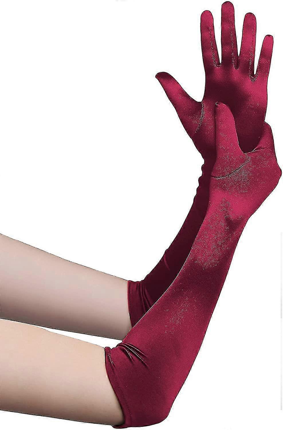 حفلة أوبرا طويلة 20S قفازات الساتان تمتد الكبار حجم طول الكوع