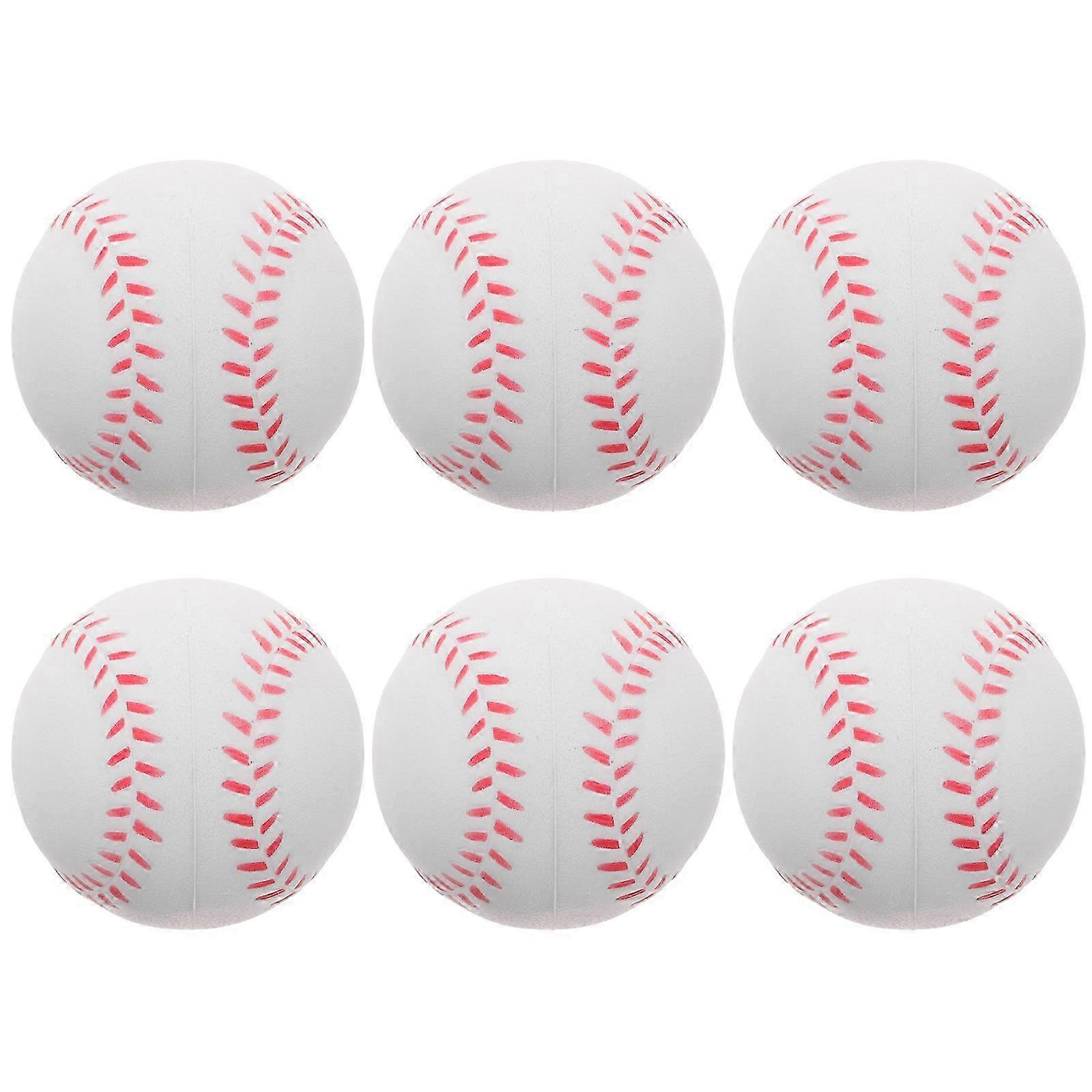 6pcs Colored Practice Ball Training Softballs PU Training Baseballs for Outdoor