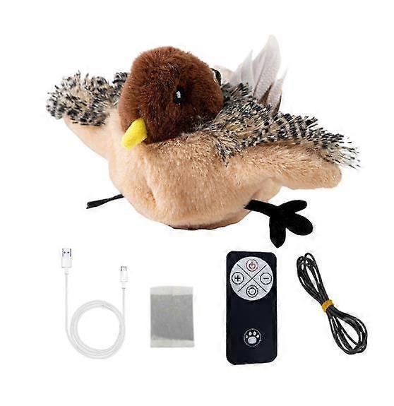 Cat Toy ,Feather Flyer, Flapping Bird Cat Toy Flying, Upgraded Simulated Chirping Bird Cat Toy, Bird Chirping Cat Toy, Flying Bird Cat Toy