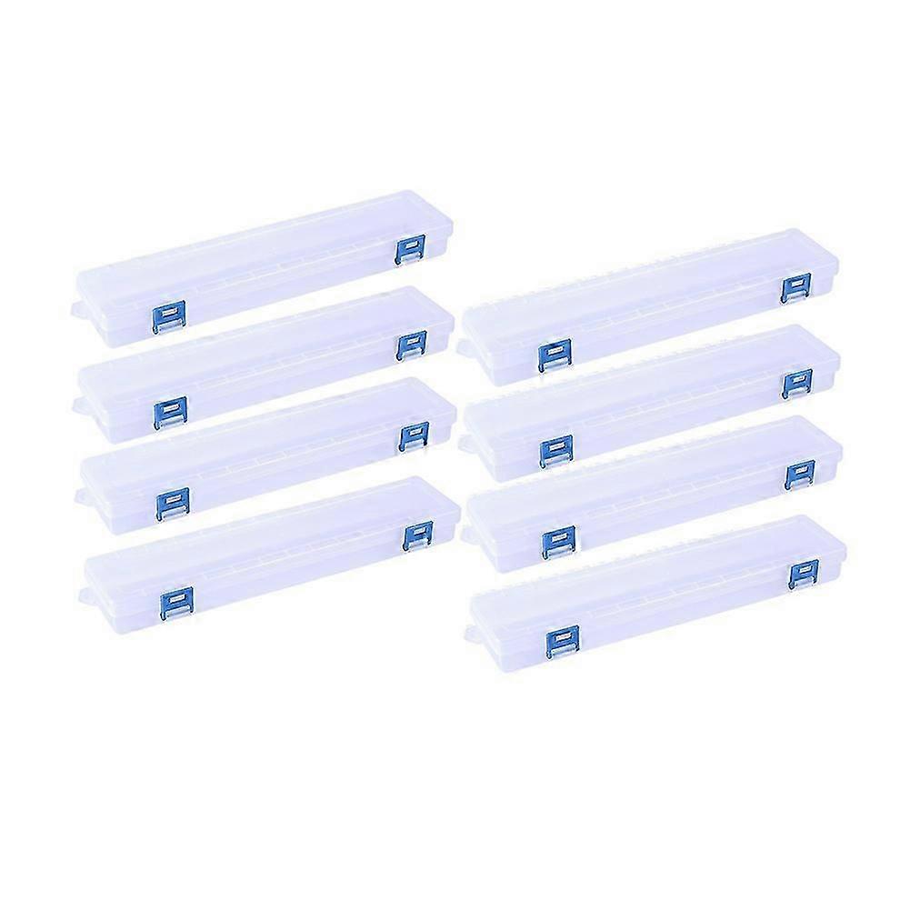 8pcs Translucent Plastic Paint Brush Holders Paint Brush Case Organizers Drawing Tools Storage Box