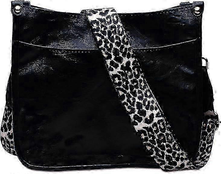 Women's Leopard Print Guitar Strap Crossbody Wallet One Shoulder