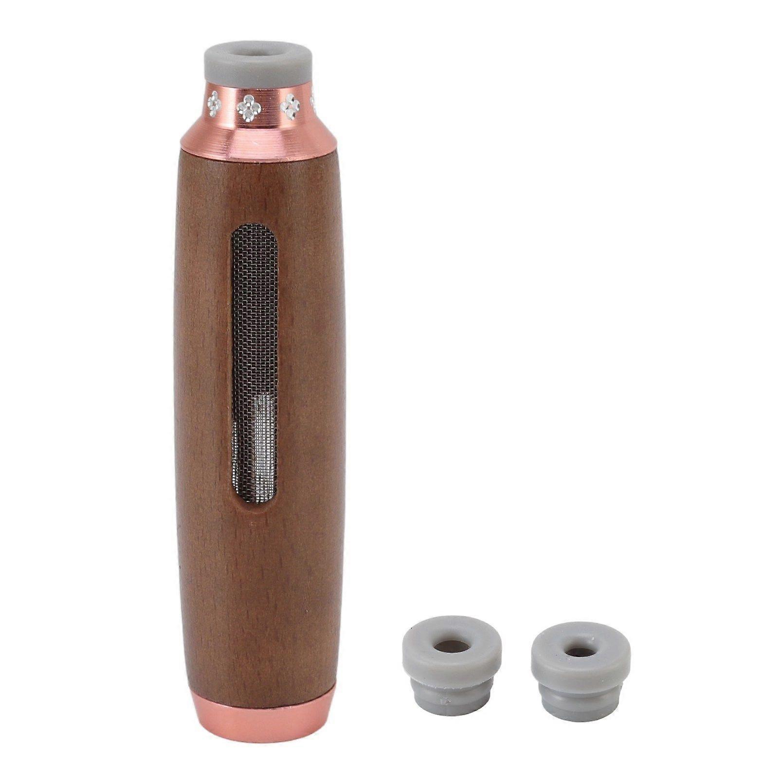 Mini Car Ashtray Walnut Wood Large Capacity Plum Blossom Pattern Portable Handheld Cigarette Ash Tray for Automobile Pink