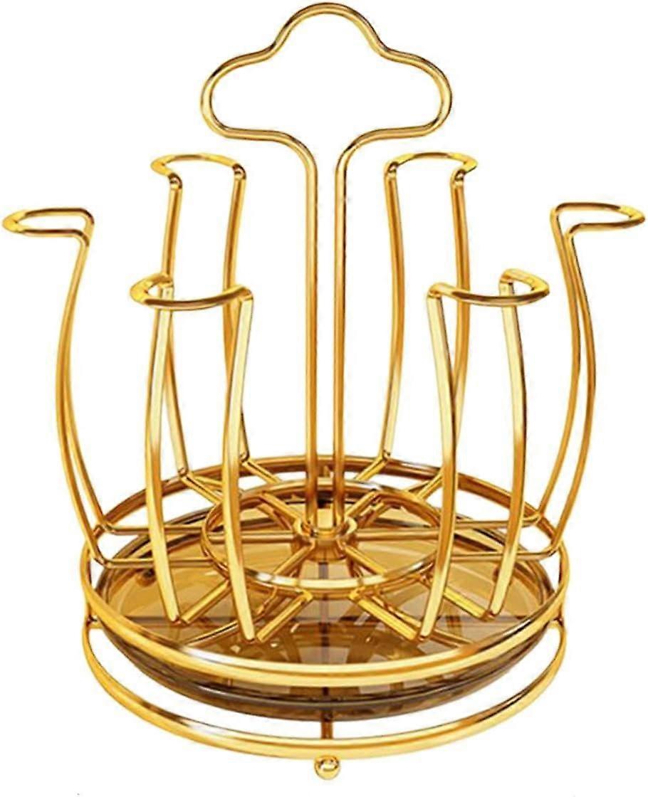 Cup Drying Rack with Drain Tray, Space Saving Design for Kitchen Counter, Stainless Steel, Compact Size