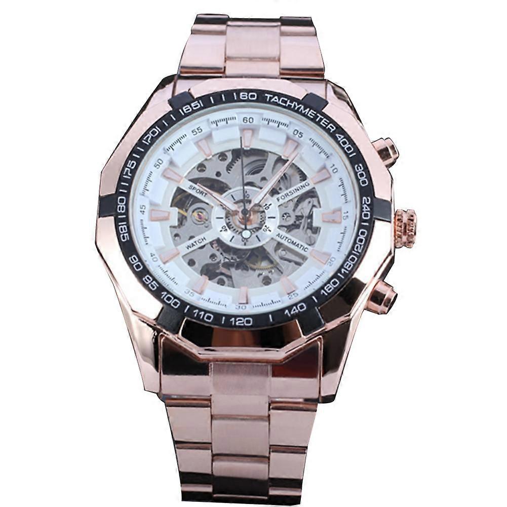 Fashionable Mechanical Watch: Analog Display with Round Dial Strap