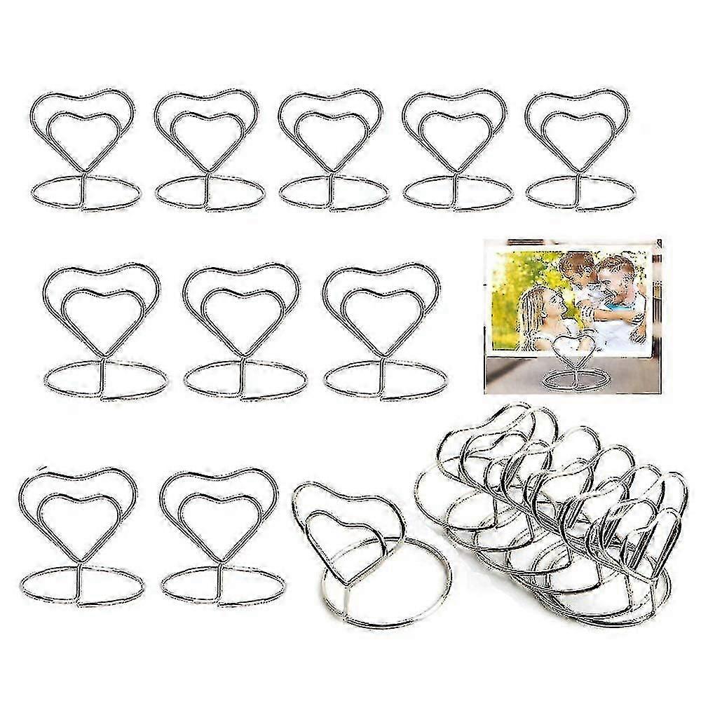 20 Pack Inima în formă de Mini Locul Card Titularii de tabel Numărul titularului Stand wire Imagine Foto Display Holder Memo Clips