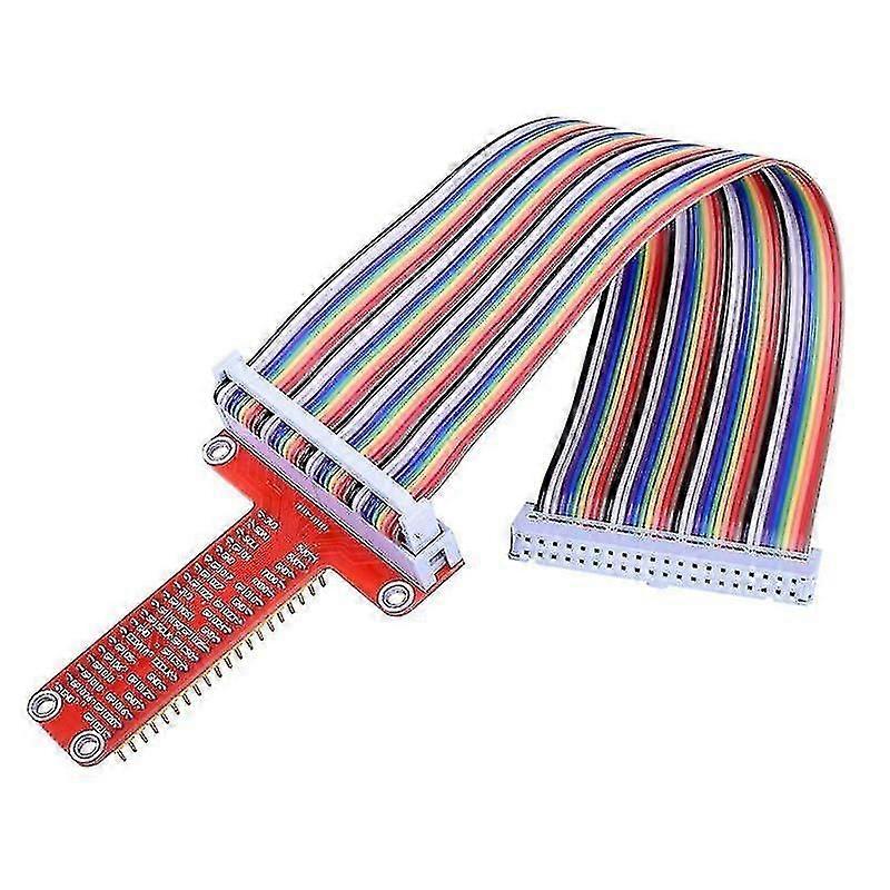 For Rpi Gpio Breakout Expans Board + 20cm Fc40 40pin Flat Rainbow Ribbon Cable + Assembled T Typ