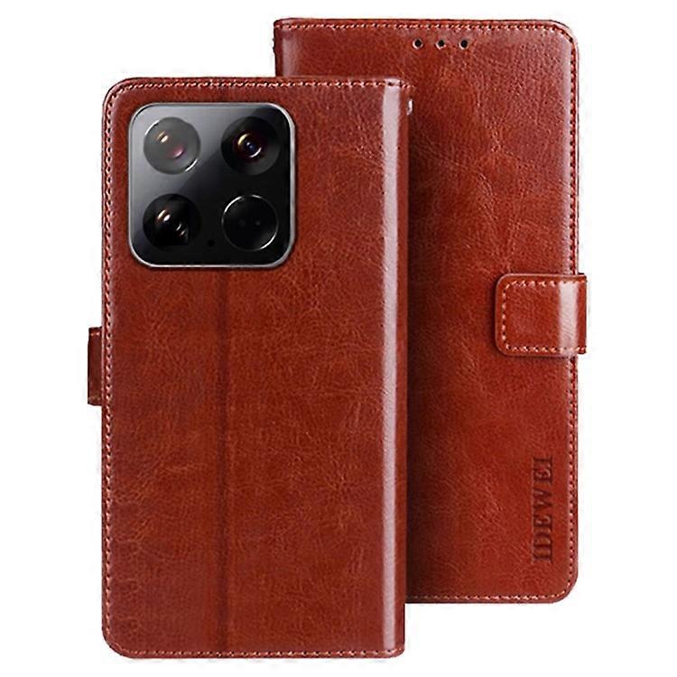 IDEWEI Compatible For Xiaomi 15 Stand Case Crazy Horse Texture Leather Phone Cover