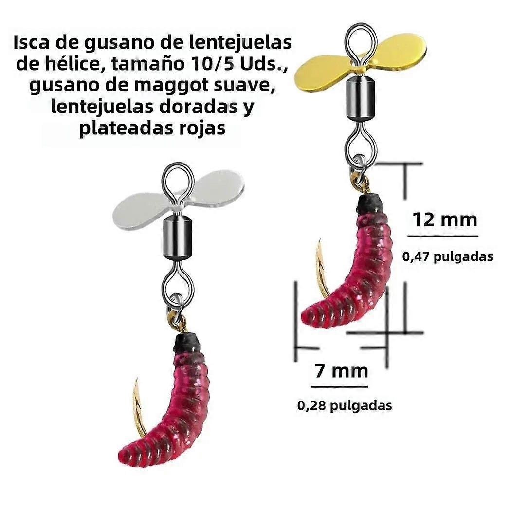 5Pcs/Box Bionic Fish Shape Fishing Lure With Rotating Blade And Sequins Propeller Trolling For Ocean River Lake And Mountain Fishing
