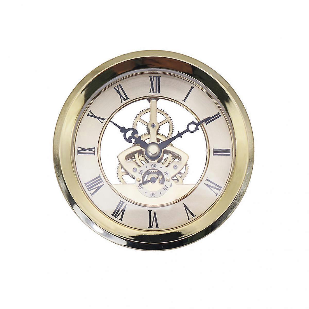 4 1/16 Inch Gold Skeleton Clock Insert with Gold Bezel