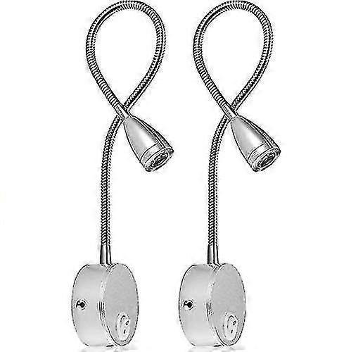 Wall Mount Reading Lamp, Dimmable Led Bed Lamp With Touch Switch, Flexible Gooseneck compatible Bedroom, Warm White (2 Pack) Better1 way