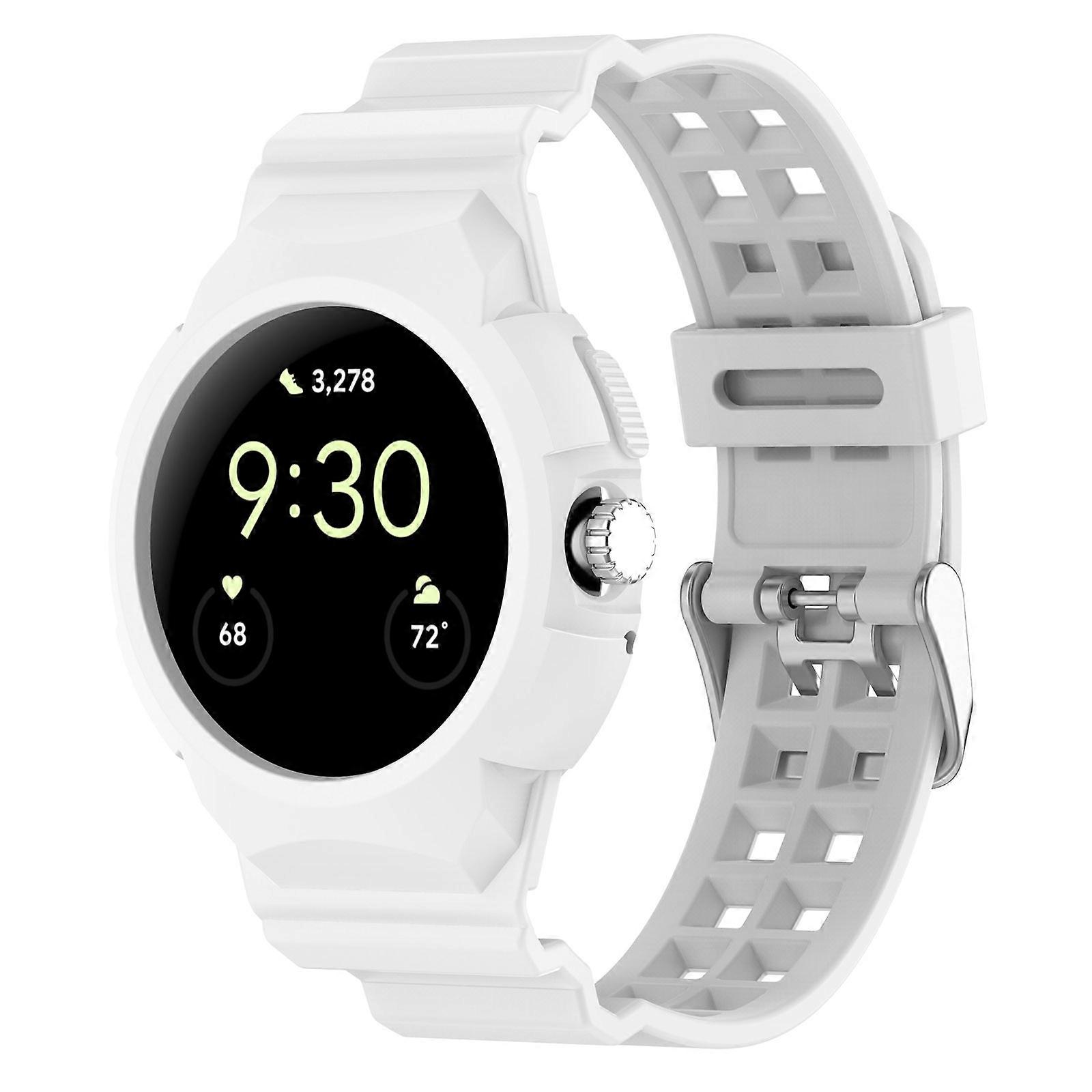 For Google Pixel Watch Integrated Fully Enclosed Silicone Watch Band