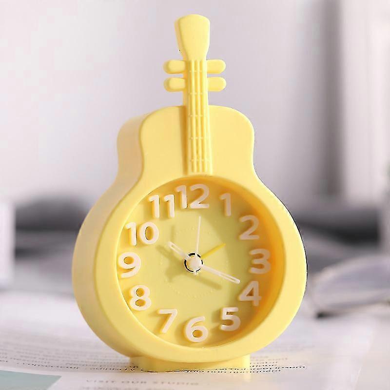 Alarm Clock Candy Color Alarm Clock Child Student Bedside Small Alarm Clock Cartoon Violin Electronic