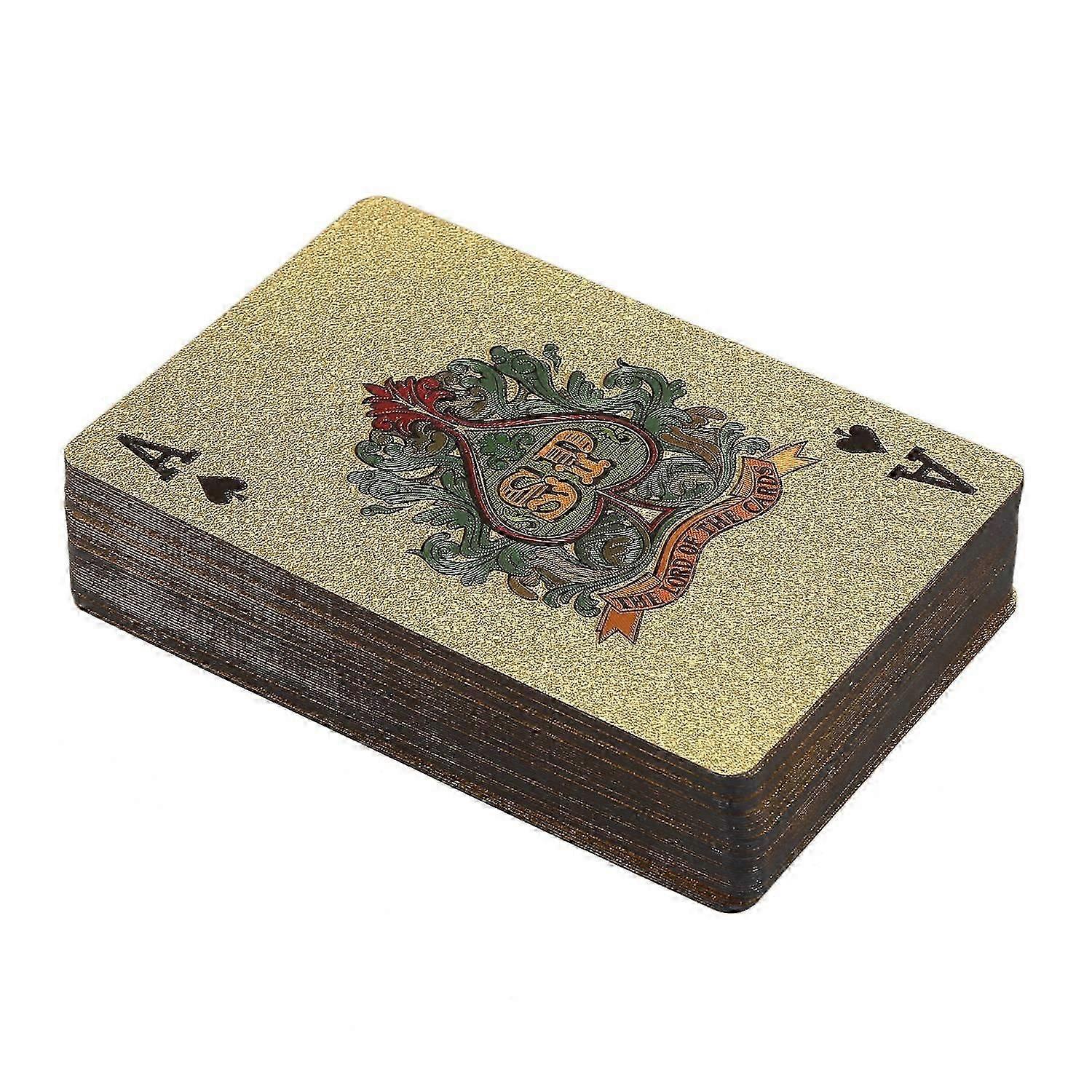 1 قطعة 24K الذهب أوراق اللعب البلاستيك لعبة البوكر سطح السفينة احباط بوكر حزمة بطاقات بطاقة للماء