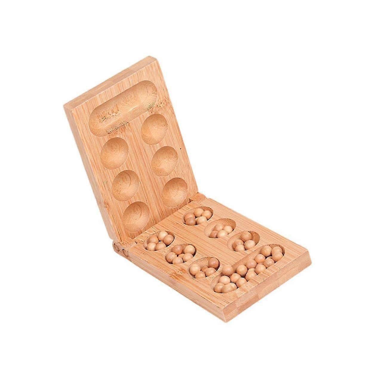 Classic Foldable Wooden Mancala Board Game Strategy Game Easy Store