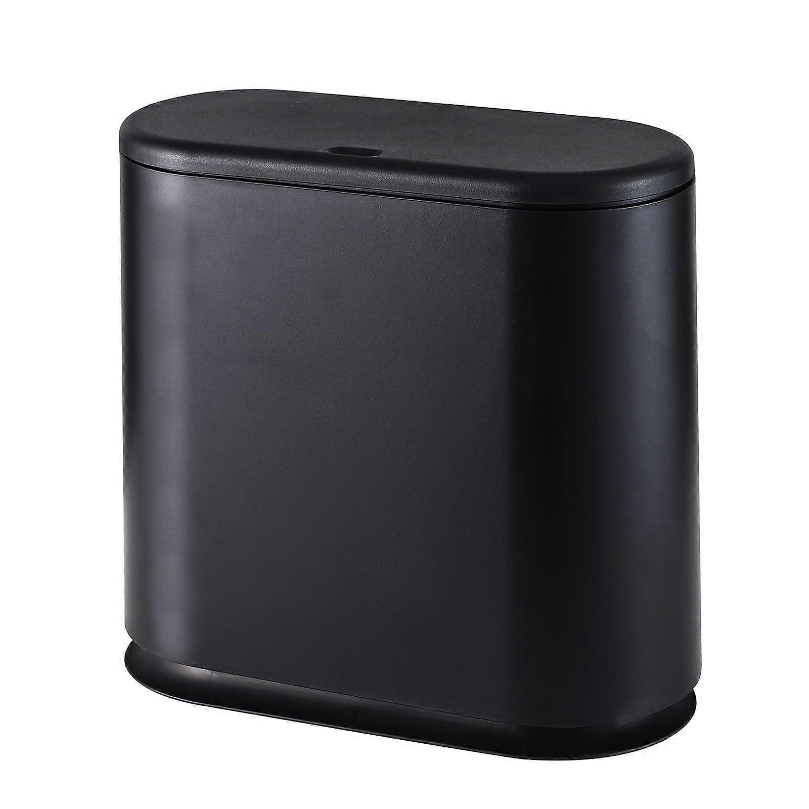 Rectangular Plastic Trash Can Wastebasket for Bathroom with 12 Liter Capacity