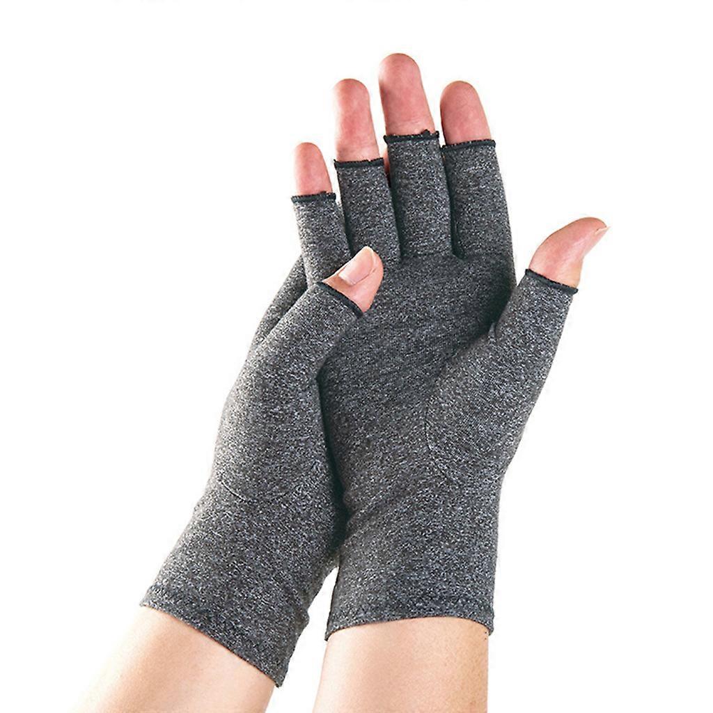 Practical Compression Arthritis Gloves Relieve Pain from Rheumatoid Carpal Tunnel Hand Gloves Fingerless for Daily Work  grey S