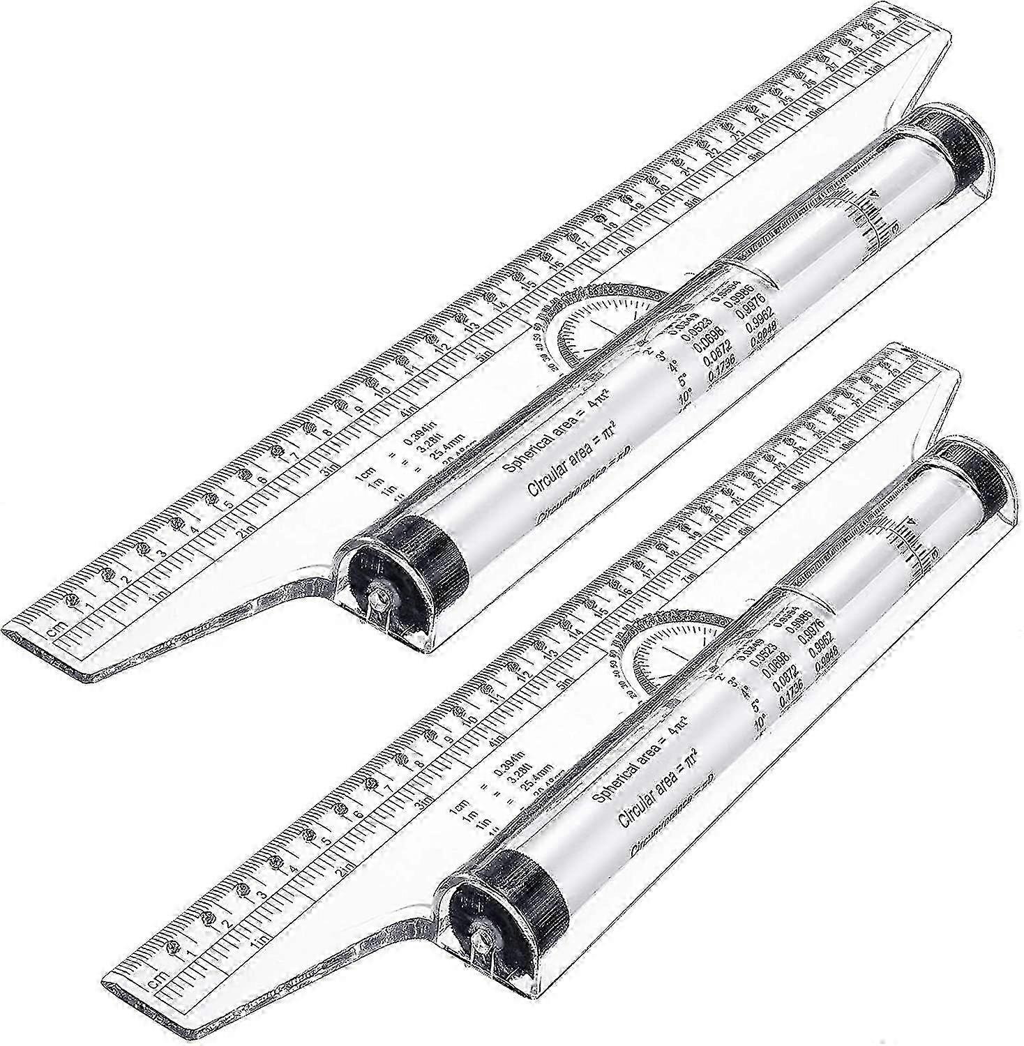 2-Pack Multifunctional Rolling Ruler for Precision Measuring & Technical Drawing - Architectural Design Drafting Tool for Students, Engineers