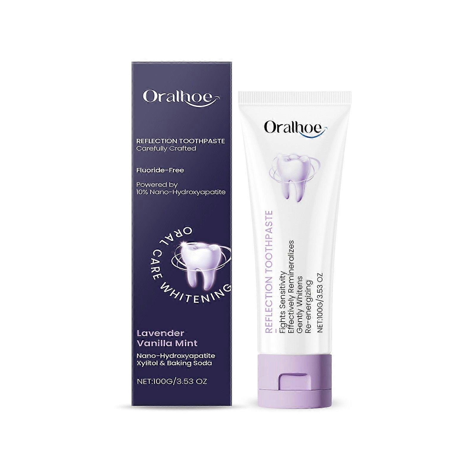 Nano Hydroxyapatite Toothpaste, Fluoride-Free, Xylitol Remineralizing, Lavender Vanilla Mint Whitening Toothpaste for Sensitive Teeth