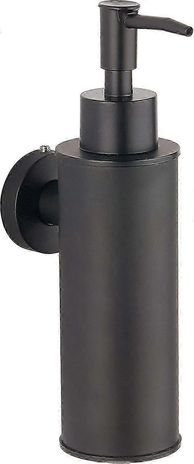 304 Stainless Steel Wall Mounted Soap Dispenser for Decoration (Round, Black)