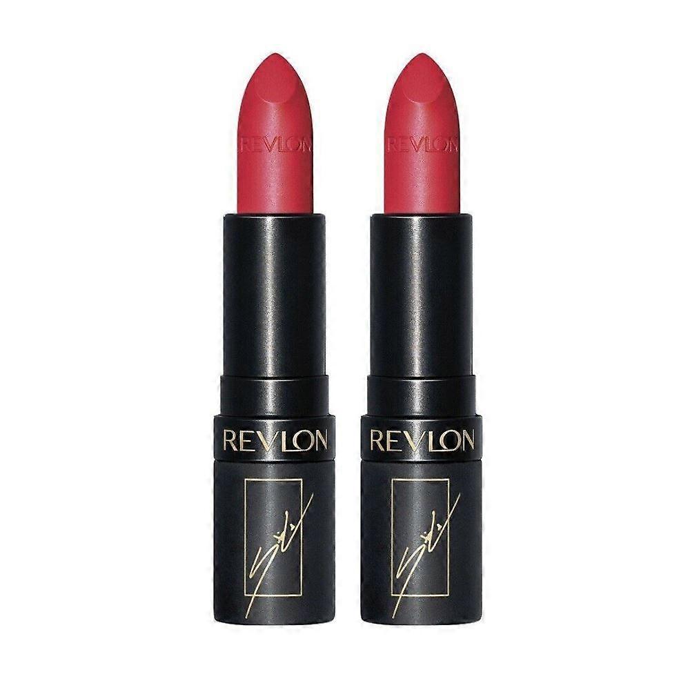 2 x Revlon Super Lustrous Den saftige matte leppestift - 026 Sofia Rød