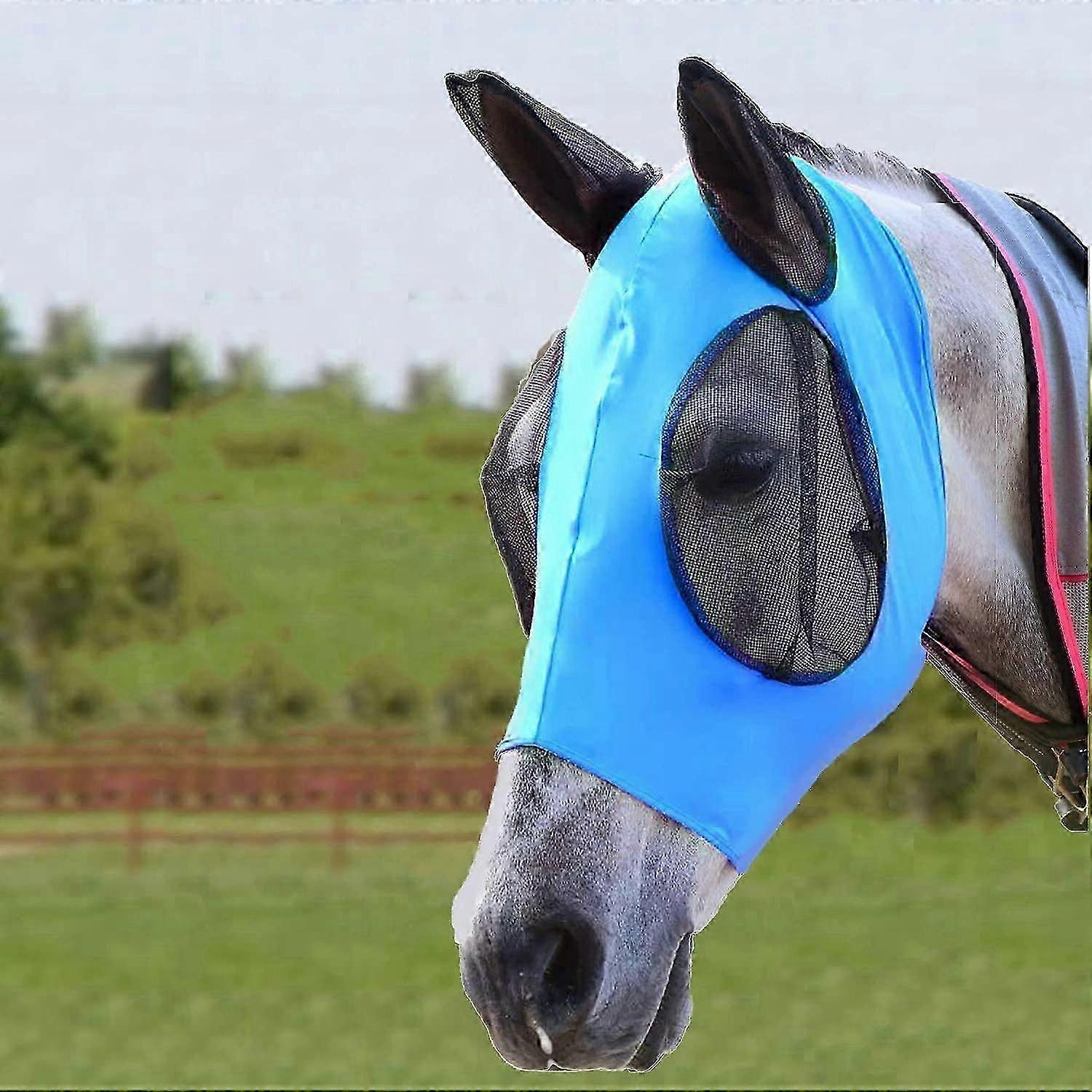 New product,Horse Fly Mask,Fly Masks for Horses with Ears,Smooth & Elasticity Lycra Fly Mask,Equestrian and UV Protection