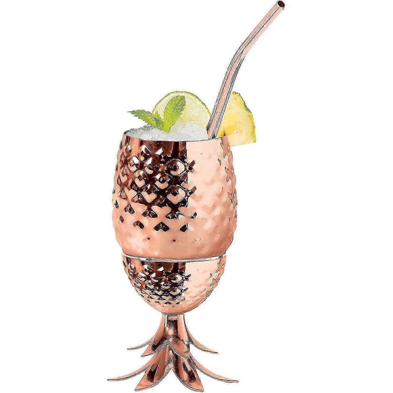 Pineapple mug with straw - Copper finish