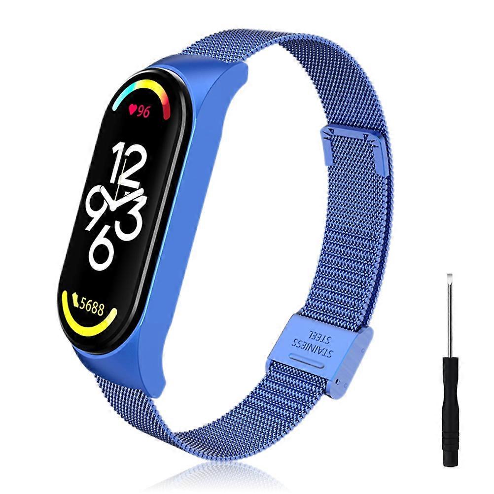 צמידים חלופיים תואמים ל-Xiaomi Band 7 מתכת רצועות נירוסטה עמידות למים קלות להתקנה עם כלים