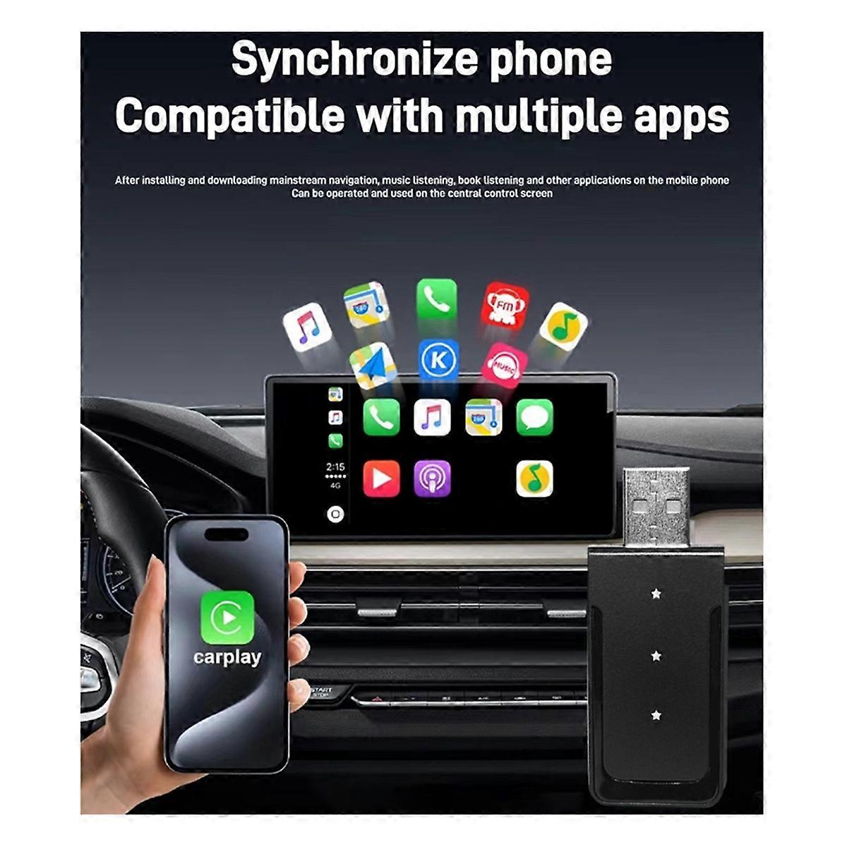 Car USB Ai Box 2-in-1 Wireless Carplay Android Auto Adapter Car Smart Ai Box Car Wired CarPlay to Wi