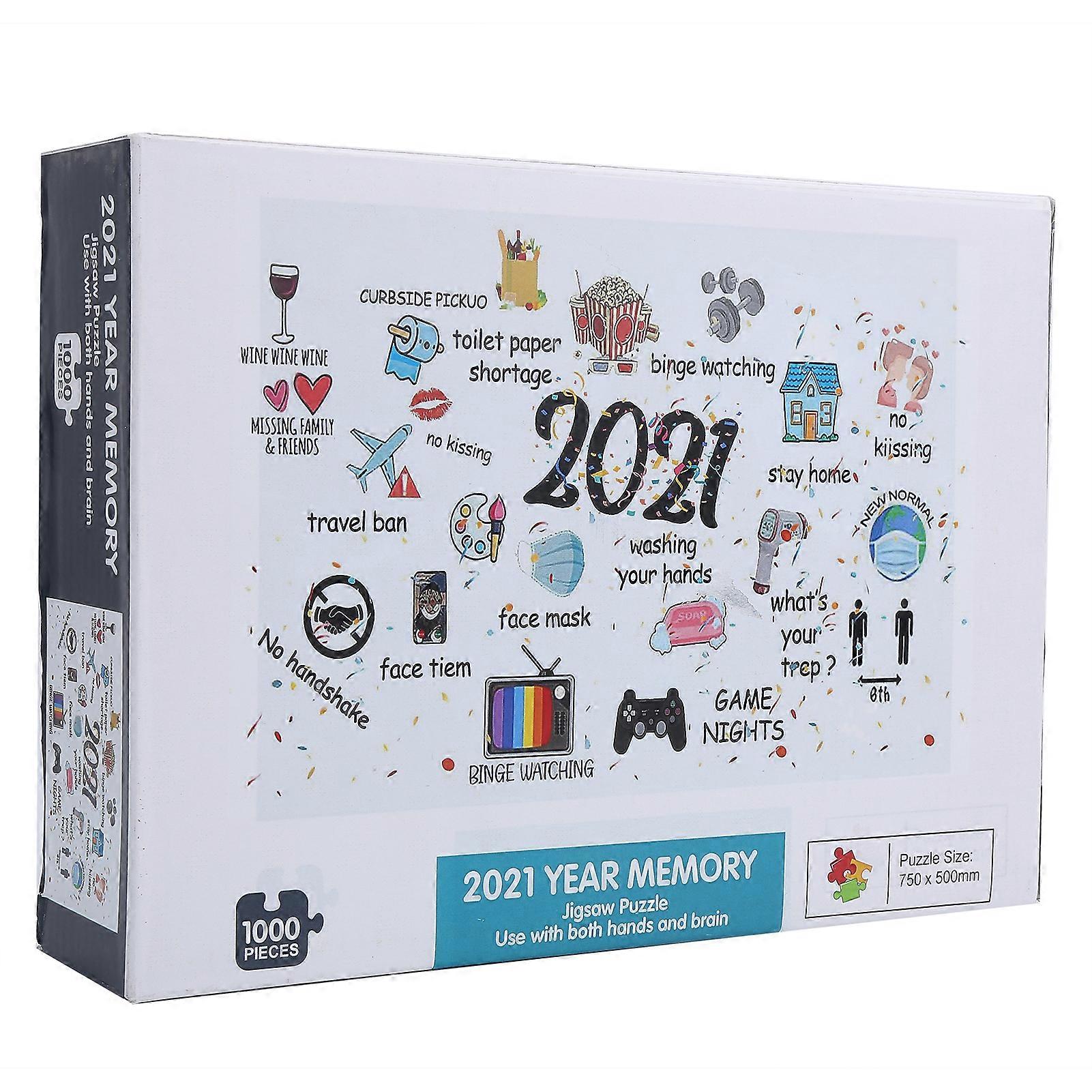1000pcs Puzzle for Memory Year of 2021 Adults Kids Large Jigsaw Toy 75x50cm/30x20in