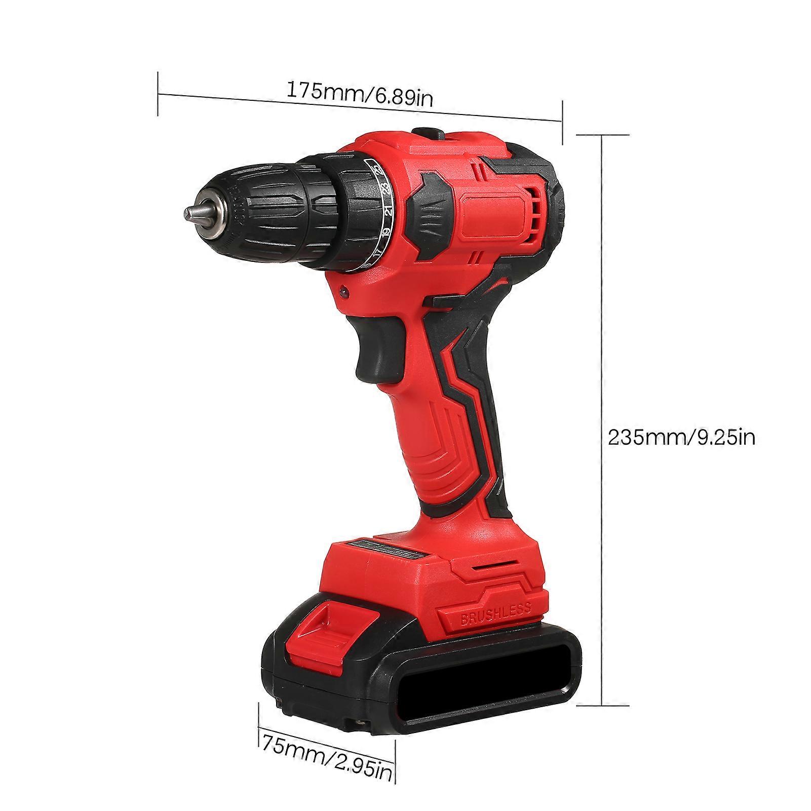 21V Brushless Cordless Drill Set with 3/8" Chuck, 2 Batteries